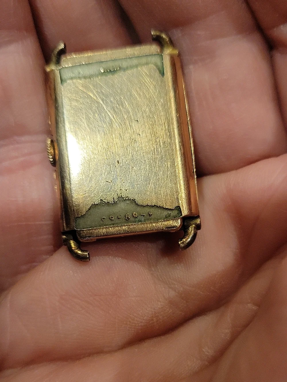 Bulova 10 k Gold 1940's Watch Face, Worn,Aged,Beautiful